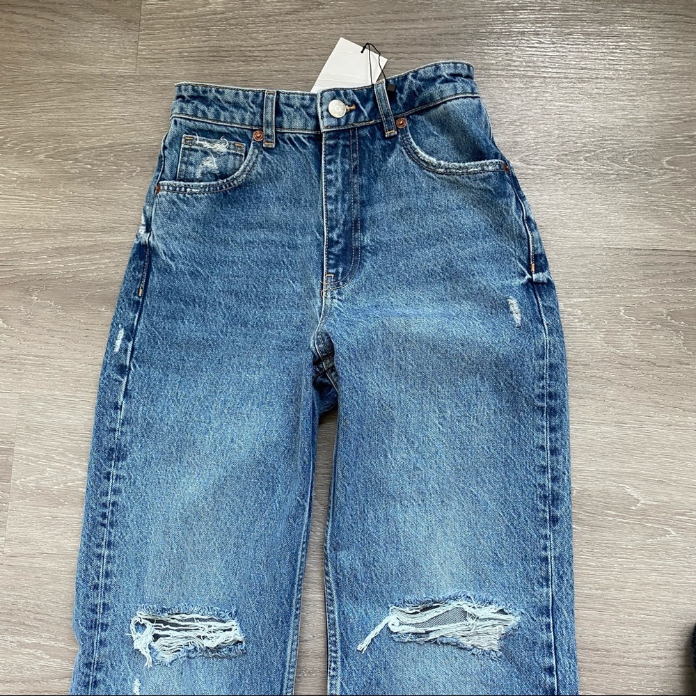Zara Hi Rise Full Length Wide Leg Jeans - Picture 9 of 11